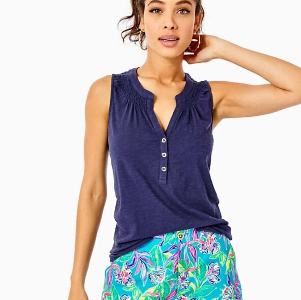 Lilly Pulitzer Sleeveless Navy Blue Top